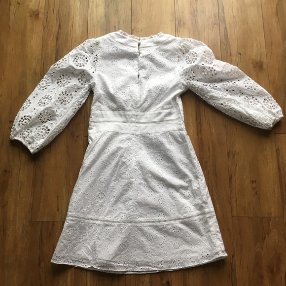 NWOT BANANA REPUBLIC Eyelet Puff-Sleeve Mini Dress - Picture 10 of 13